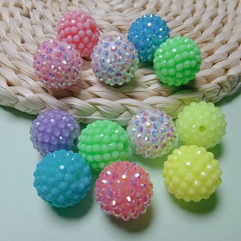 Colorful Acrylic Resin Beads Rhinestone Beaded Ball for Pen Jewelry Necklace Bracelet DIY Making Ornaments