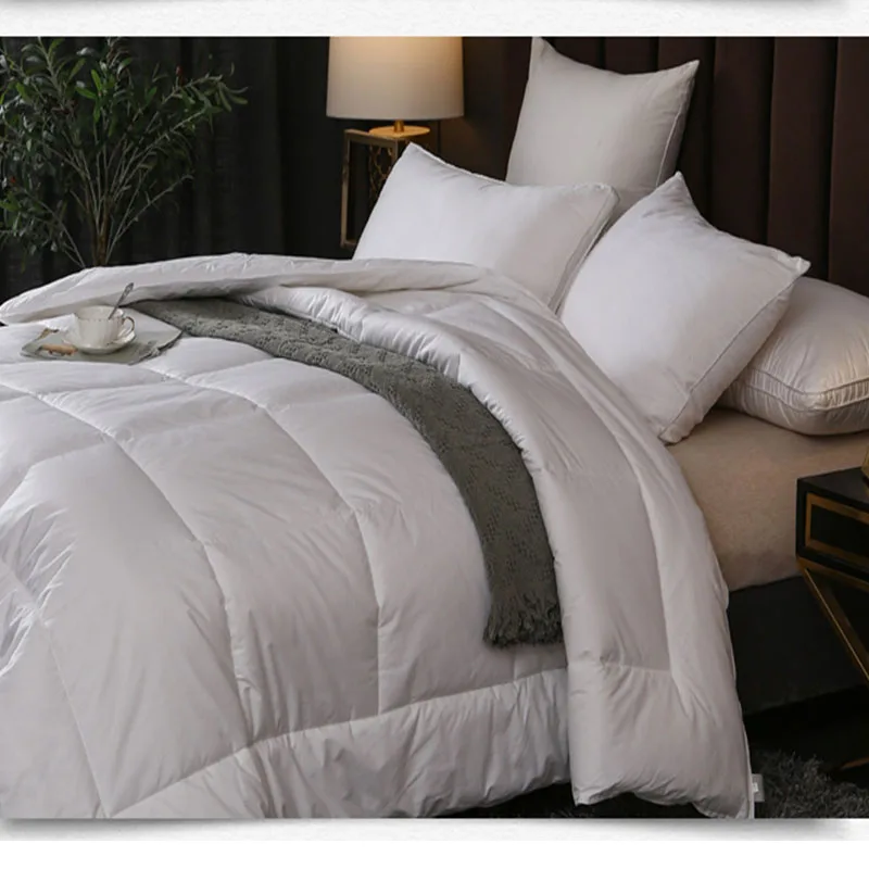 Hotel white fabric 400 GMS microfiber filling hotel linen duvets insert bed comforter set blankets
