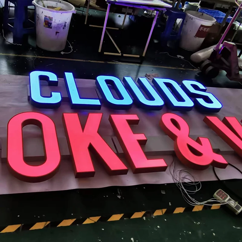 Customized channel letters making advertising sign Outdoor 3D led logo acrylic store sign illuminated business retail signboard