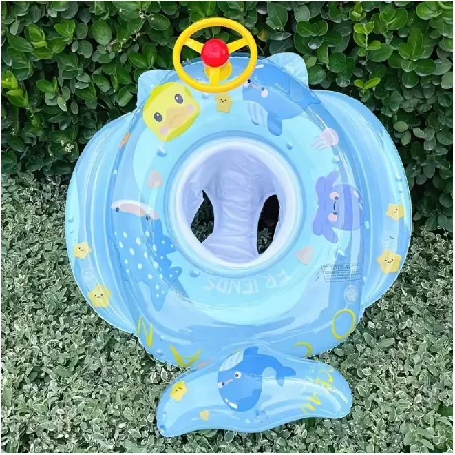 Swimming ring large thickened steering wheel horn boat infant children playing water spaceman swimming ring