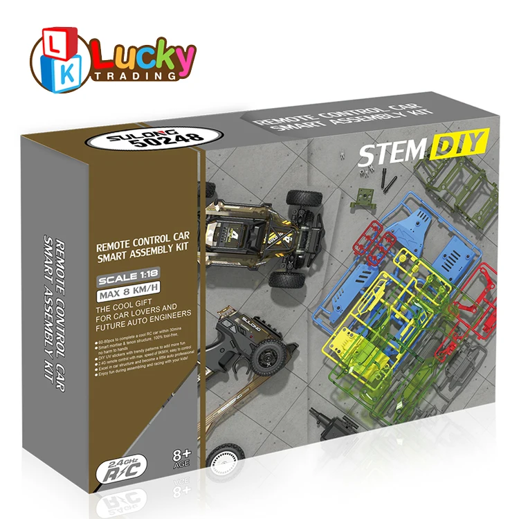 Lucky Toys DIY STEM Education Smart Assemble 1/16 2.4G RC Car Off-Road Vehicles CAR 8km/h Toys Kit