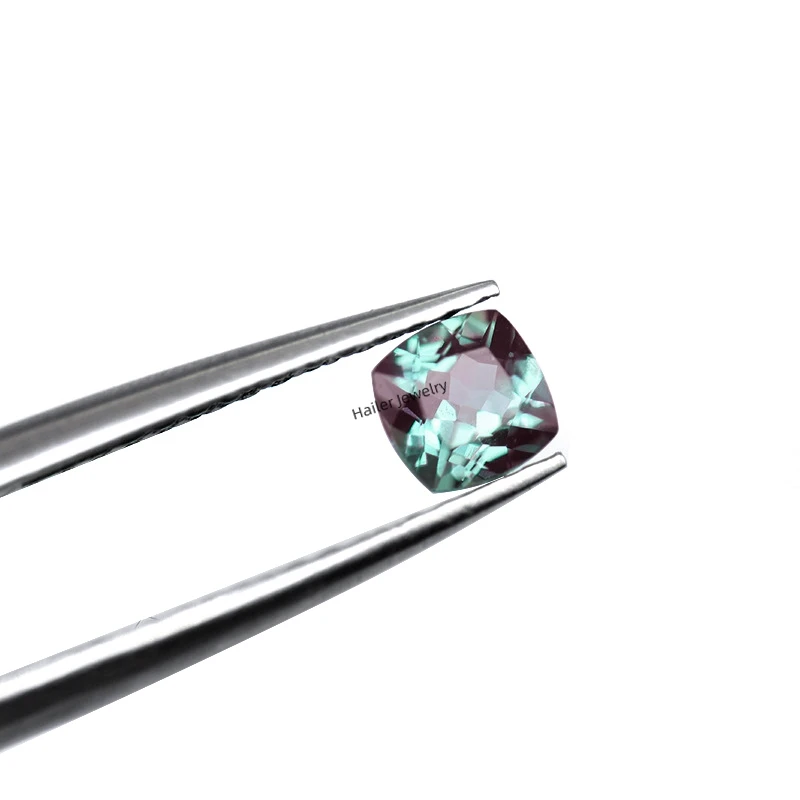 Hailer joyas cushion cut color change alexandrite gem stone gemstones for jewelry making