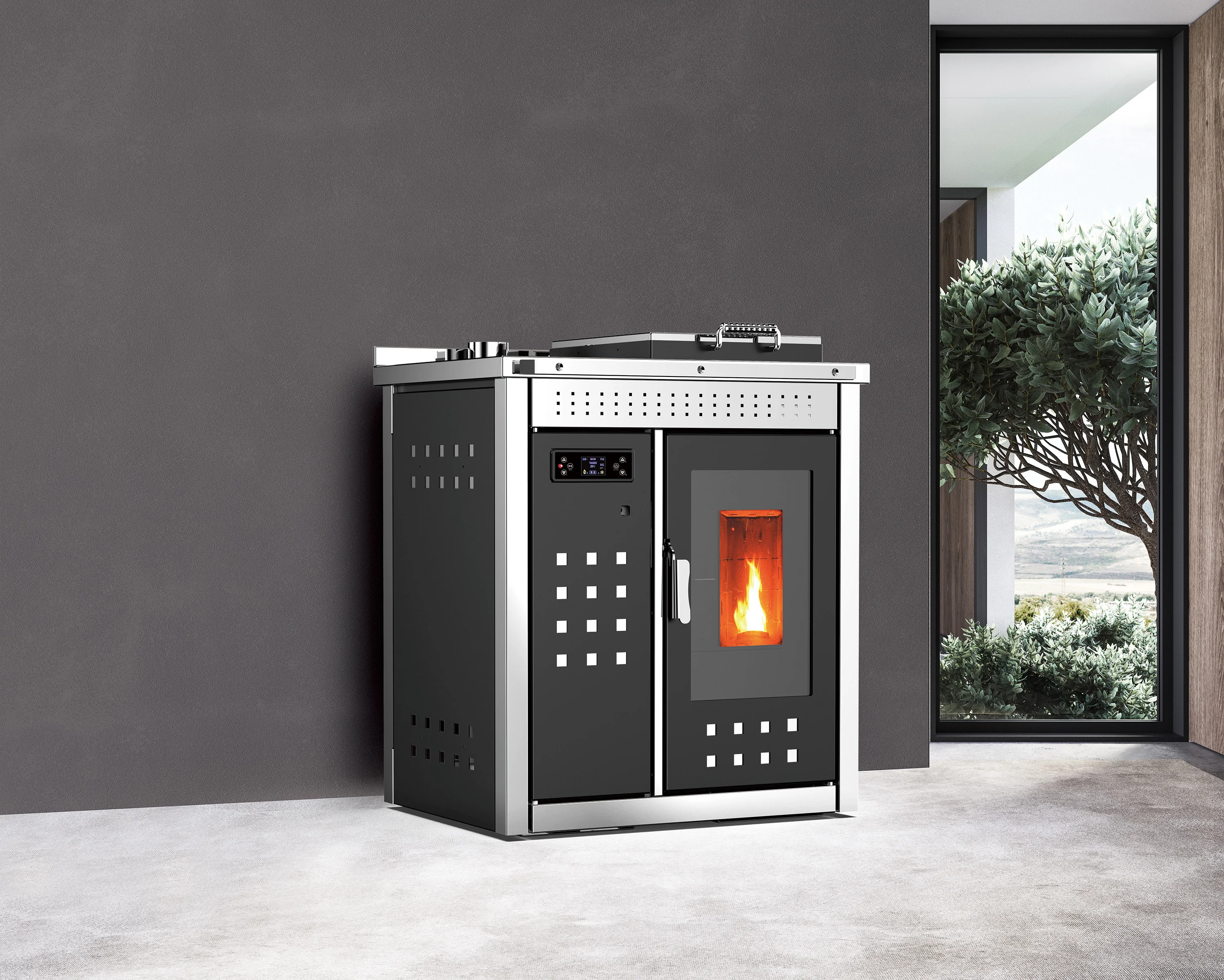 ZLGT2101A Freestanding Multifunctional High Efficiency 89% Pellet Stove 21kw Smokeless Pellet Cooking Stove Boiler