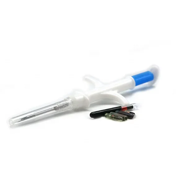 Universal ISO 134.2khz  microchip rfid glass capsule tag 1.25*7mm animal pet microchip and syringe