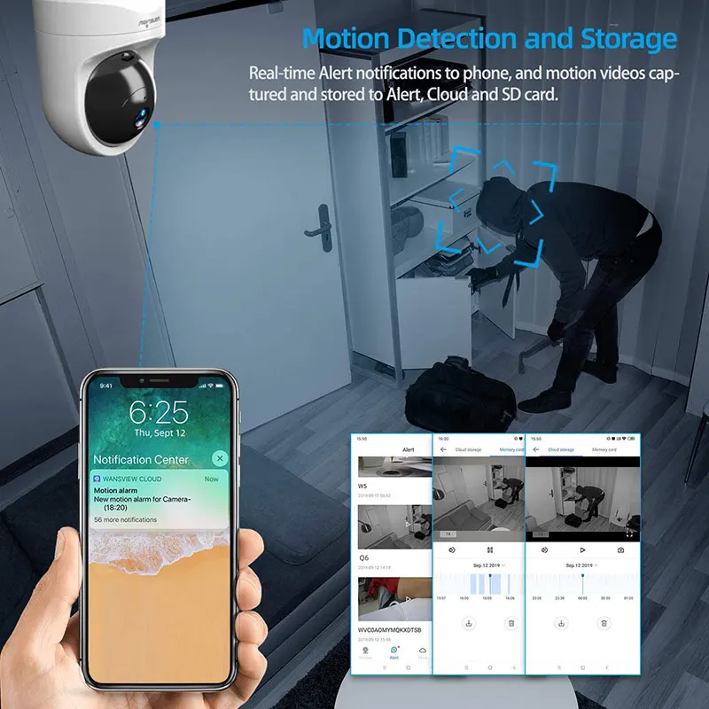  Фабрика OEM и ODM 1080P Беспроводная ip-камера PTZ IP Wi-Fi камера двухканальную аудиосвязь оповещение при обнаружении движения работает с Alexa