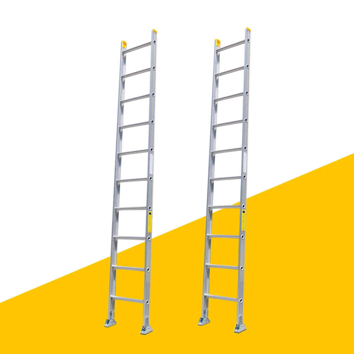 Aluminum Vertical Ladder with strong adjustable anti-skid feet