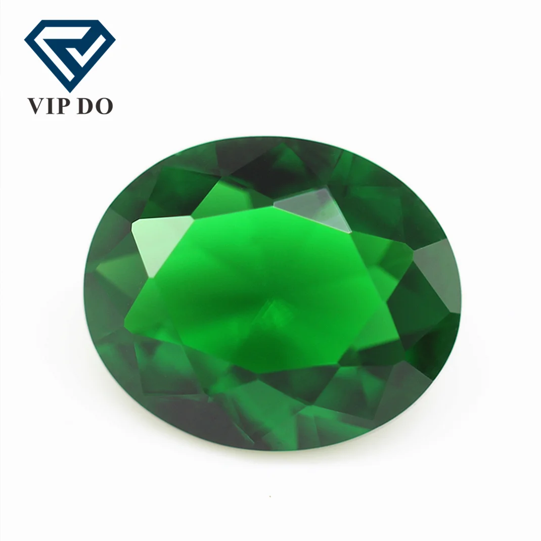 Оптовая продажа богатый размер граненая форма Изумрудный зеленый цвет хрустальные драгоценные камни K9 синтетические Зеленые Изумрудные стеклянные