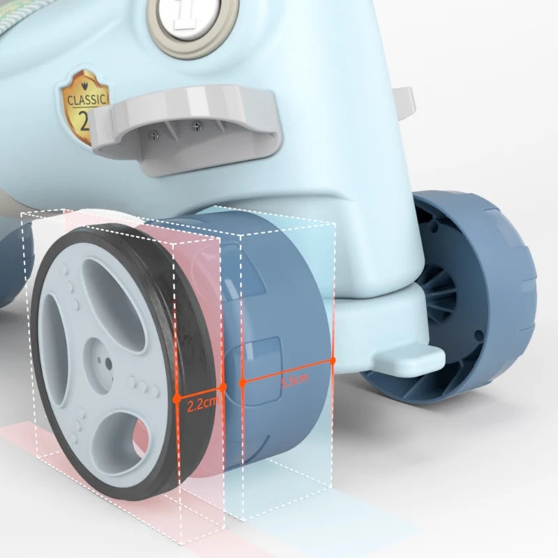 New Design 2In1 Lovely Fawn Multi Function Baby Kid Animal Rocking Horse Plastic Animal Toy Ride With Wheel