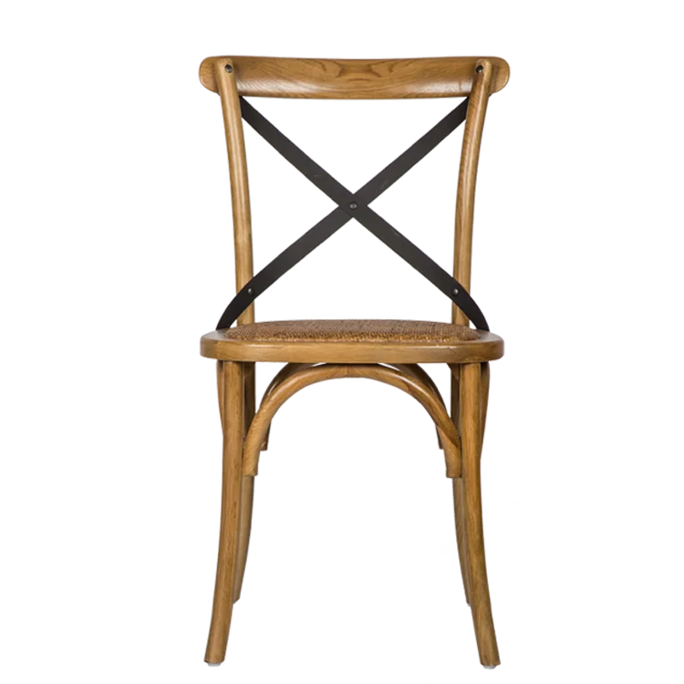 Wholesale price new wooden dining bent wood event metal cross back chair