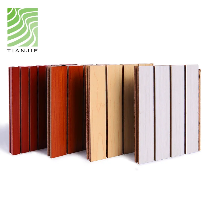 Acoustic panels pattern wood polyester sound proof groove wooden acoustic panels for auditorium