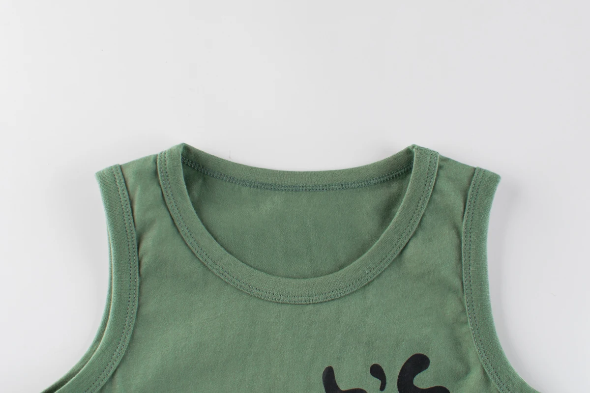 Wholesale 100% Cotton Cartoon Sleeveless T Shirt Boys Tank Tops For Children