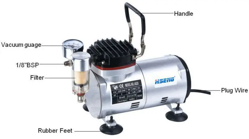 AS20 Aergrafo Oil Free Vacuum Pump Airbrush Cake Decorating Kit Hobby Mio Airbrush For Painting