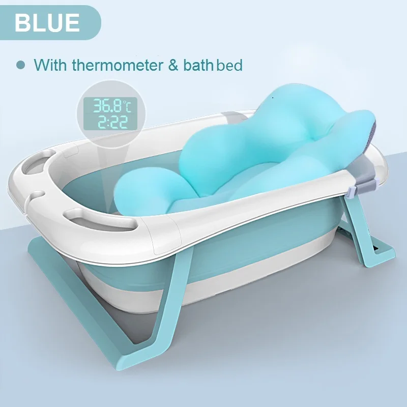 Factory direct supply Baby Foldable Bathtub Kids Portable Bath Tub with temperature sensing
