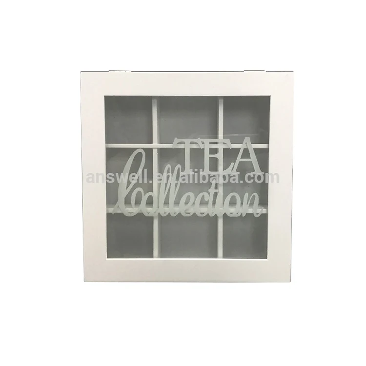 Wooden Nine-Pack Tea Packaging Box With Transparent Lid