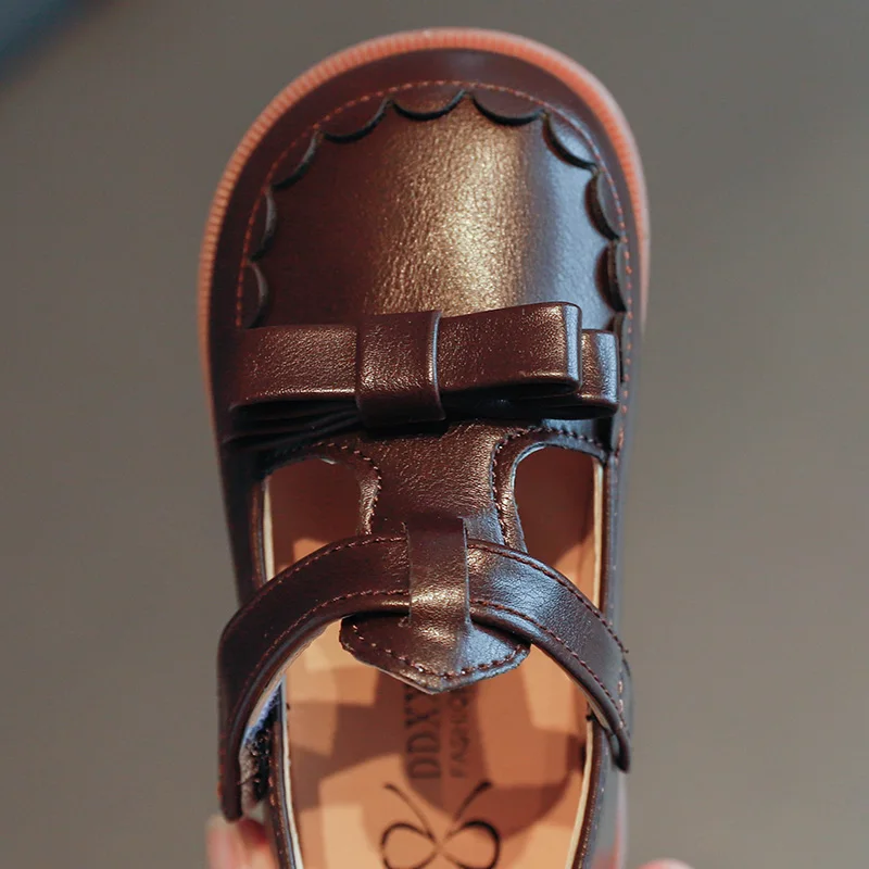 Размер 21-30 горячая распродажа Красивая Черная детская обувь для девочек самая дешевая детская школьная обувь оптом