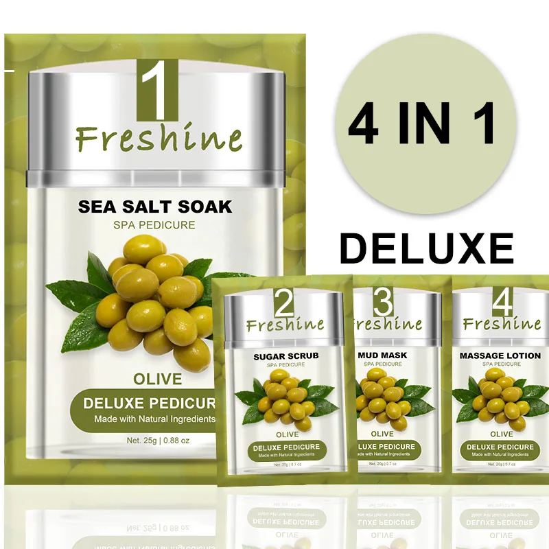 Olive Relaxing Salt Volcano Spa Pedicure Kit Luxury Bath Salt Volcano Spa Pedicure Box 4 In 1 Deluxe Pedicure Kit Manufactory