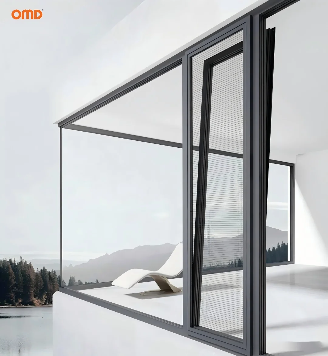 OMD Factory Custom Modern Broken Bridge Aluminum Alloy Double Tempered Glass Tilt and Turn Floor to Ceiling Windows for House