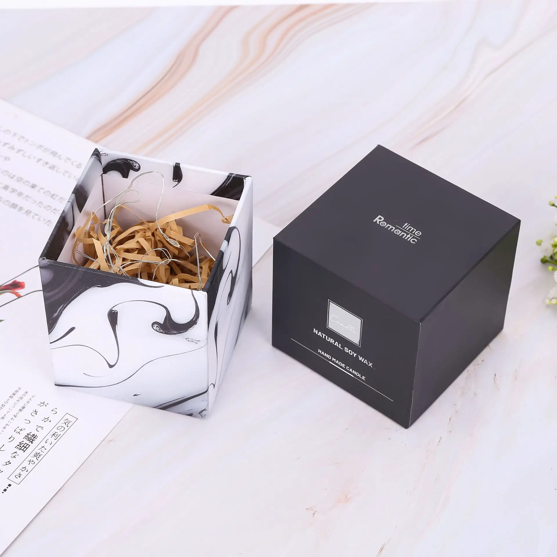 Customized Perfume Gift Box candle carton  heaven and earth cover incense candle packaging box