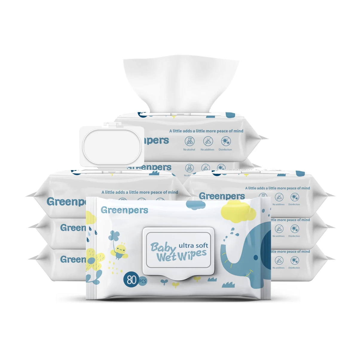 
OEM Factory Custom logo soft skin care moisture supplement 80 counts senstive hospital baby wipes cheap baby wipes 