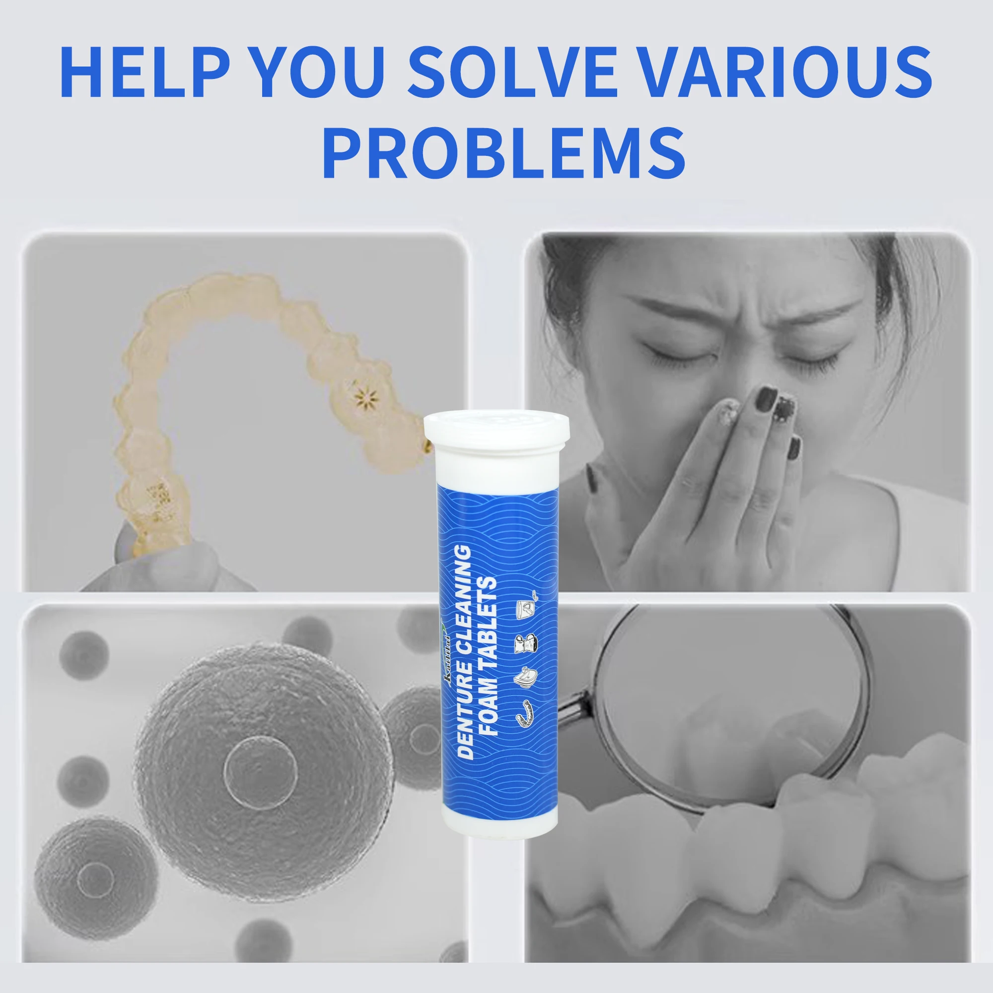 Fresh Stain-Free Retainer Cleaning Tablets Invisalign Aligners Mouth Guard Dental Cleaner Denture Cleaning Tablet