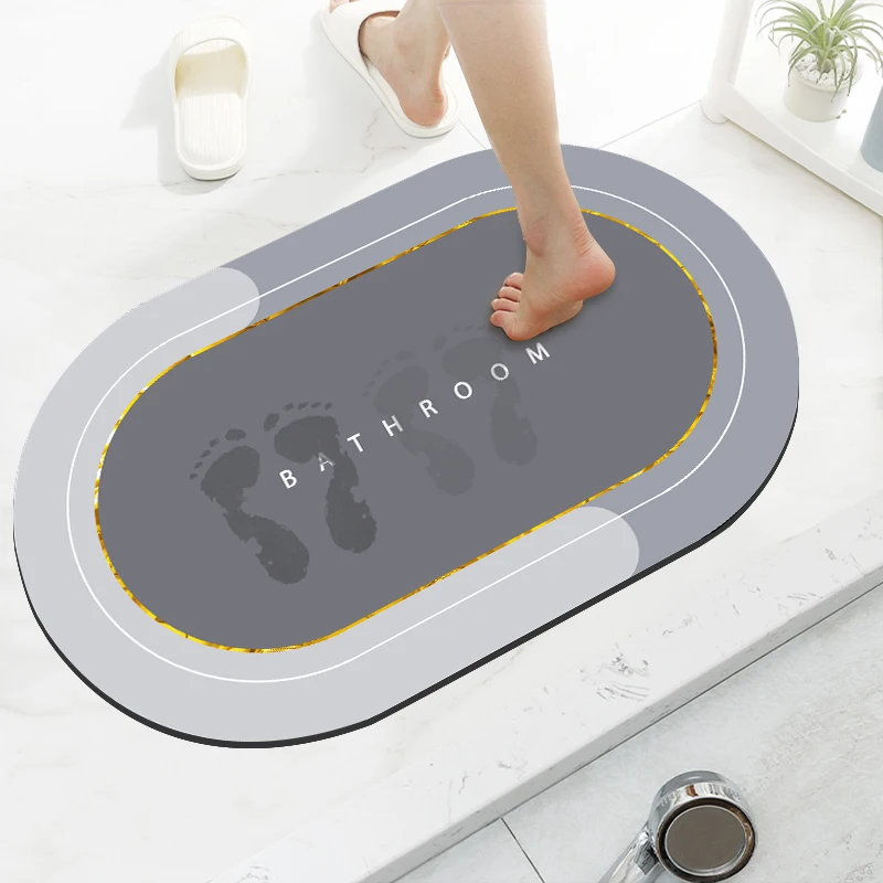 Bathroom Products Non Slip Bath Rug Floor Bathmat Toilet Carpet Soft Diatom Mud Absorbent Memory Foam Bath Mats
