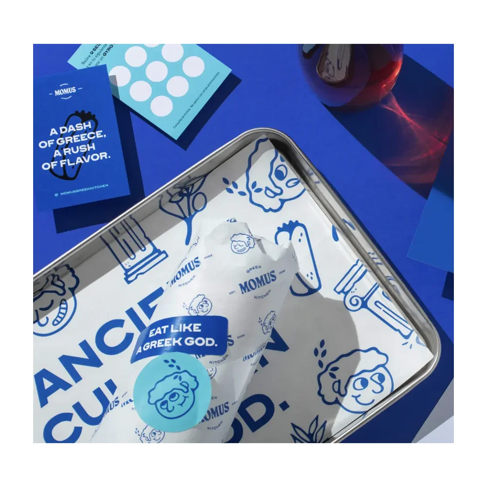 New Design Take Out Portable Baking Bread Sandwich Burger Wrapping Cardboard Pad Greaseproof Paper