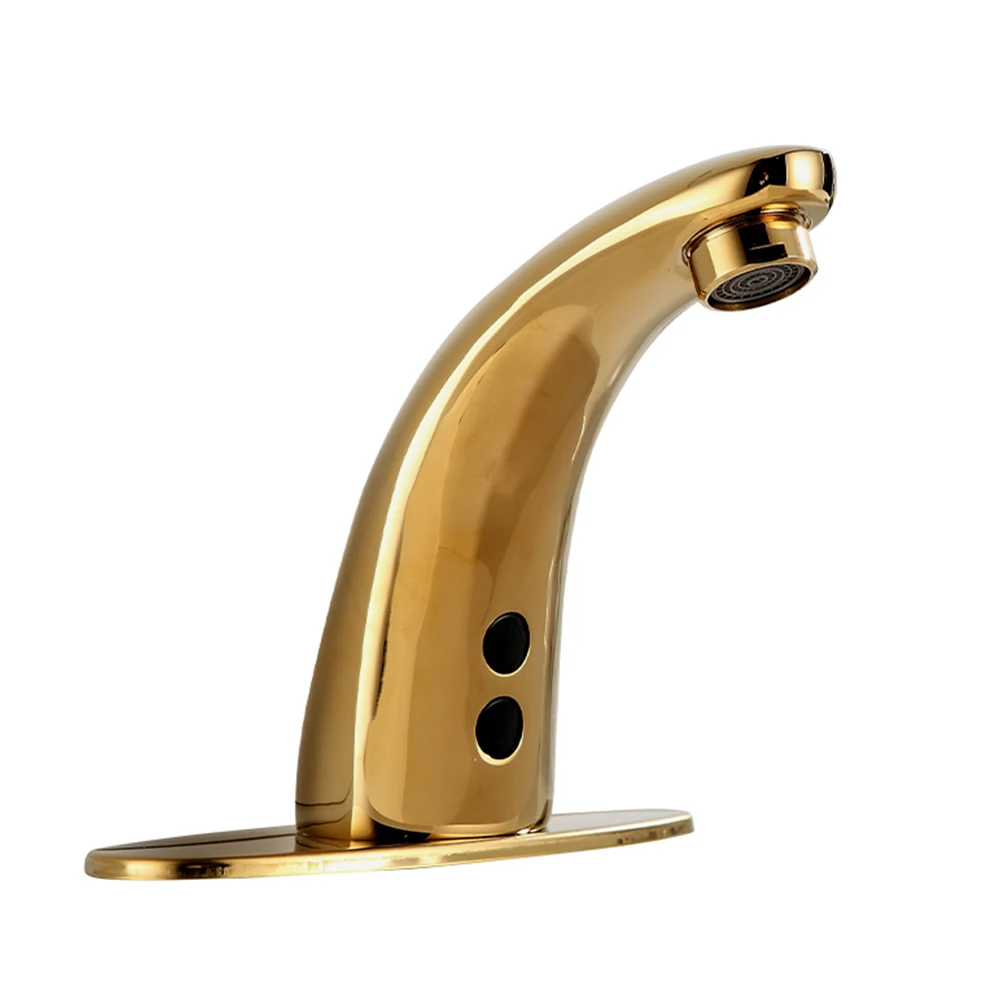 Умный смеситель с инфракрасным датчиком, хромированный кран из латуни с креплением на бортике, для холодной и горячей воды, работает от переменного тока и аккумулятора постоянного тока