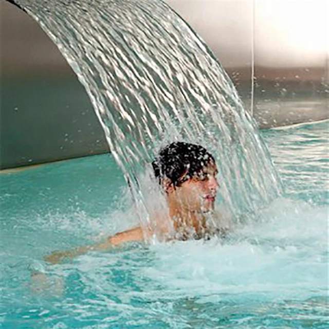 Swimming pool cheap spa accessories stainless steel waterfall with led light