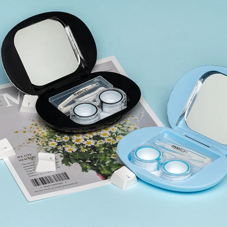 K1902 Eyekan Unique Contact Lens Display Case Fashion Luxury Custom Portable Contact Lens Case With Mirror