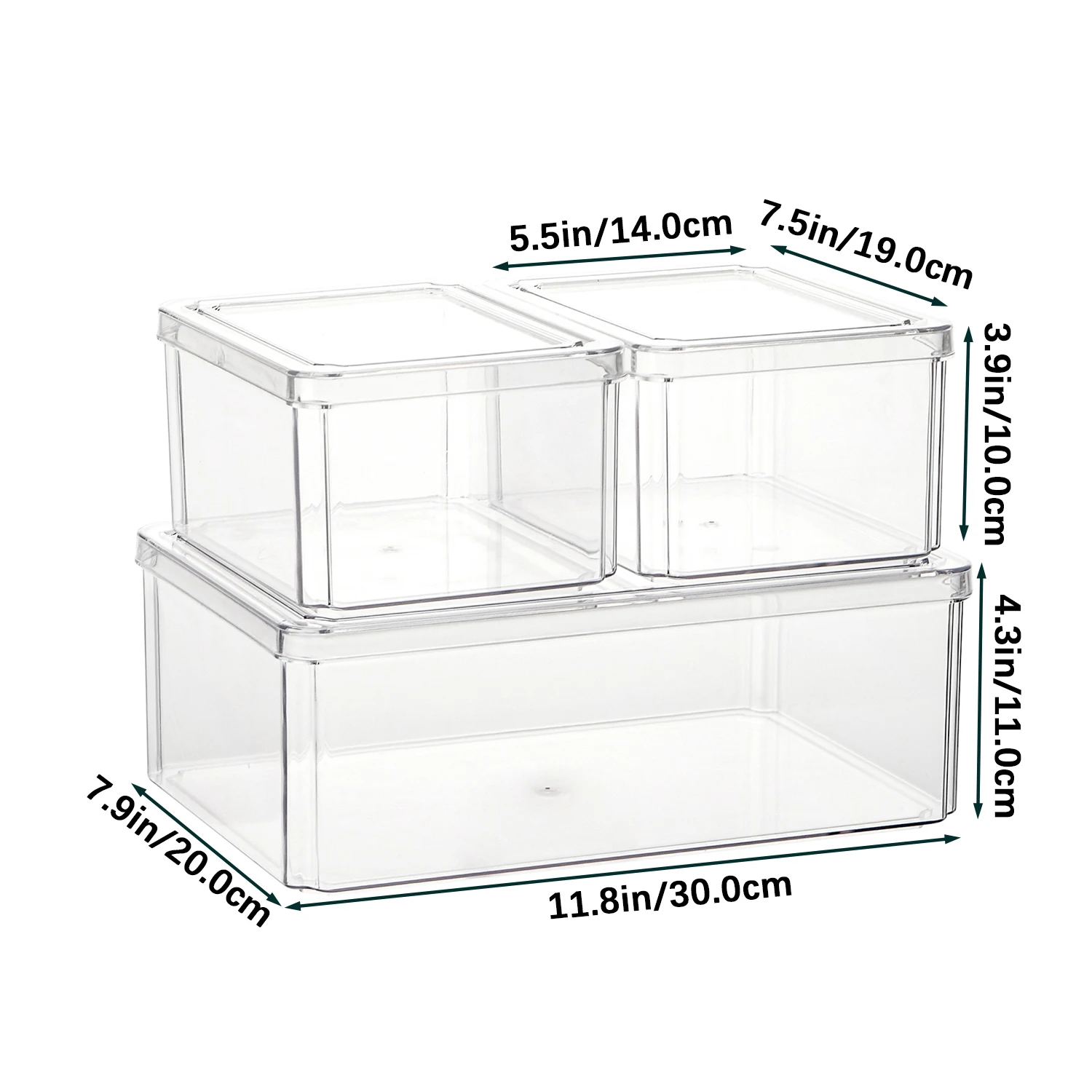 Organizer Set Refrigerator-Safe Containers with Snack Boxes for Optimal Kitchen Organization Bin Fridge Containers