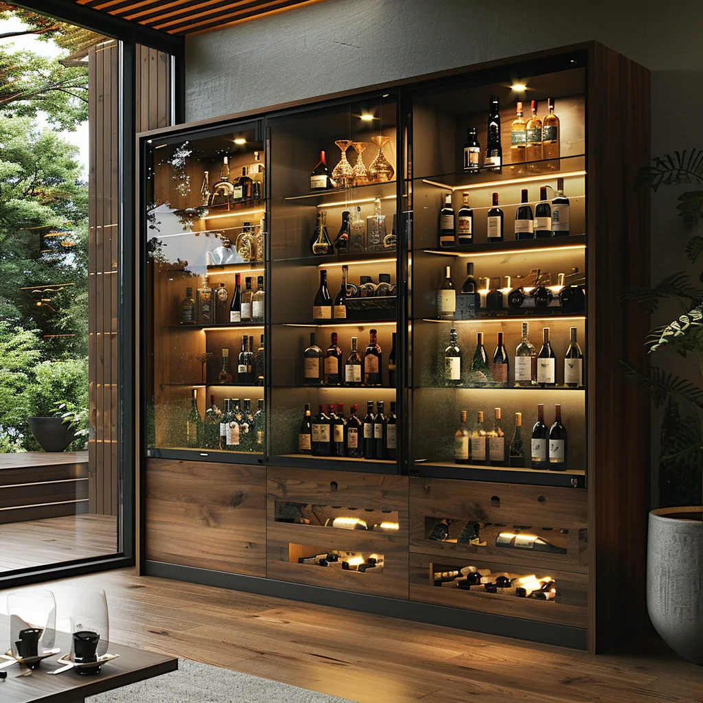 Customized Modern Wine Collection Display Cabinet Wooden Series Cabinet Products