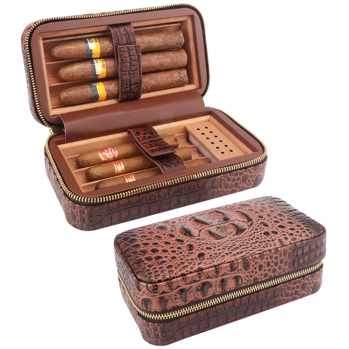 XiFei Wholesale Luxury Leather Custom Cigar Humidor Bag Travel Humidor Cigar Cases