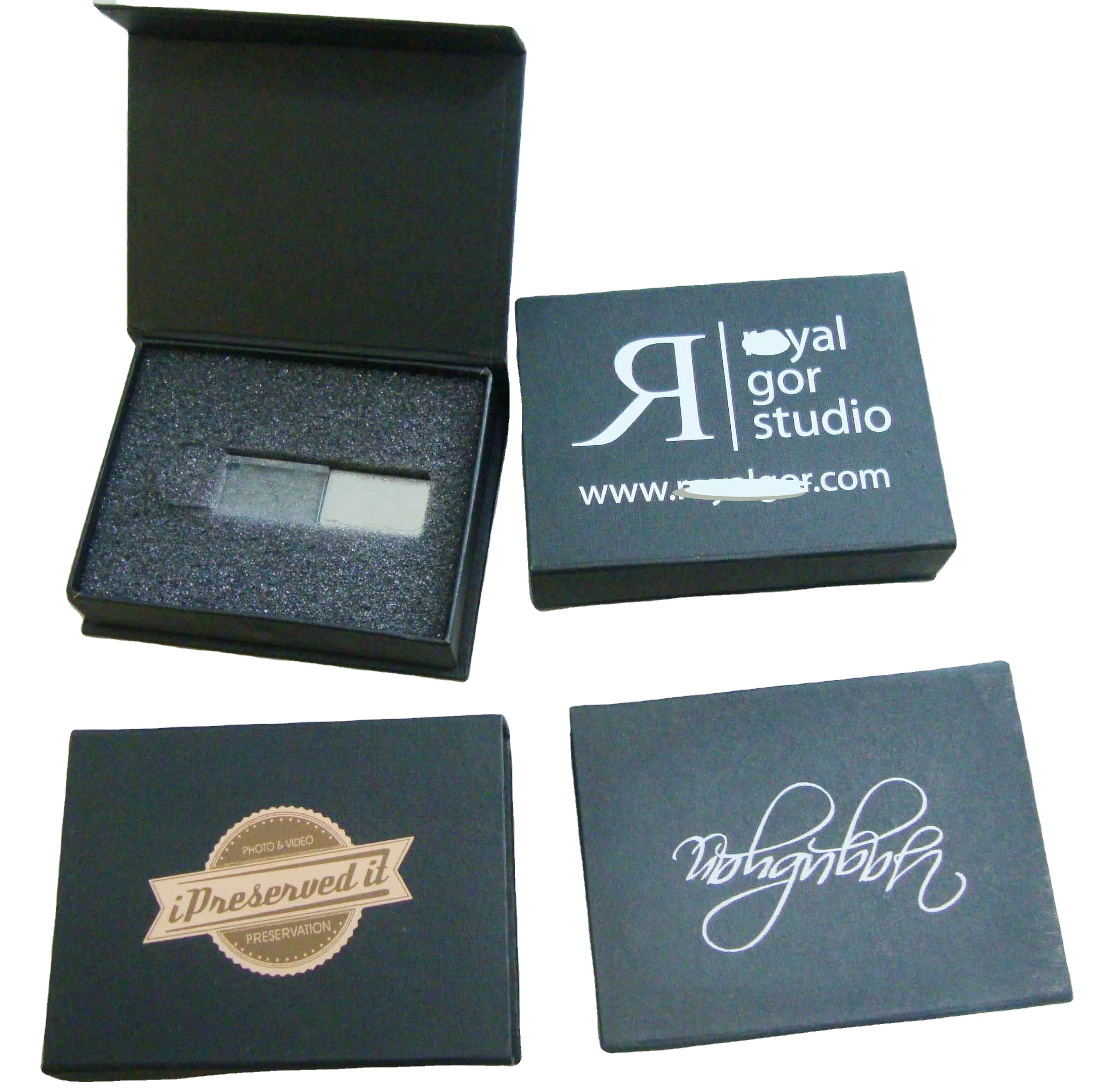 OEM USB Drive Custom Paper Box Black, Carton Gift Box USB Flash Drive, Package Gift Linen Box, Container Package Case