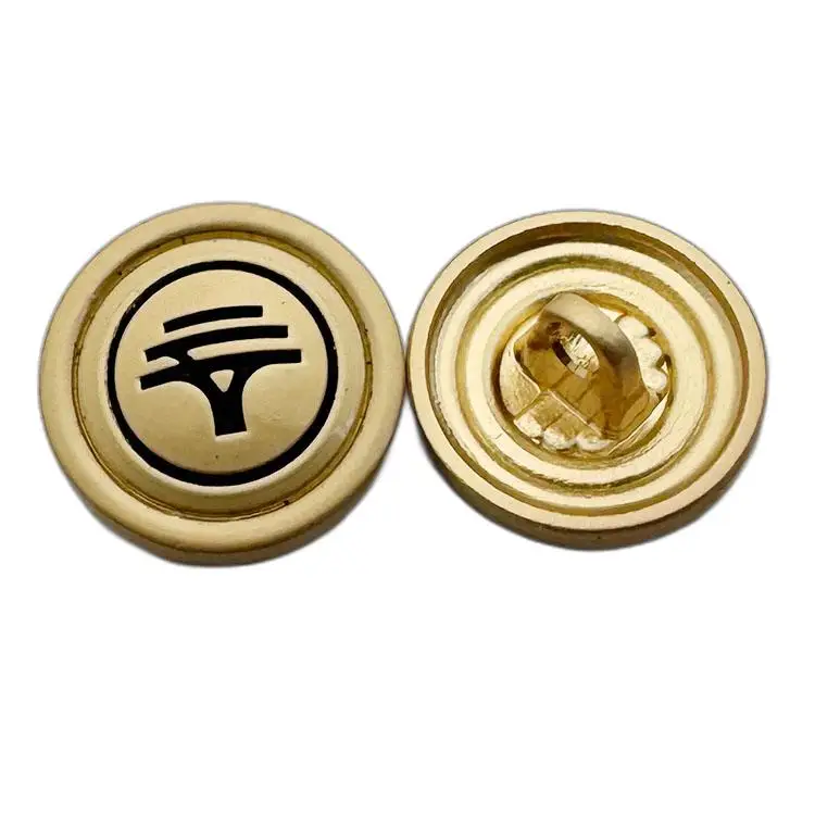 15 days delivery customized laser logo making silver logo engraved metal shank button for garment