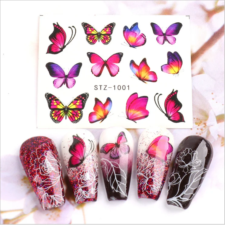 New Arrival Popular Design Butterfly classic watercolor nail foil sticker