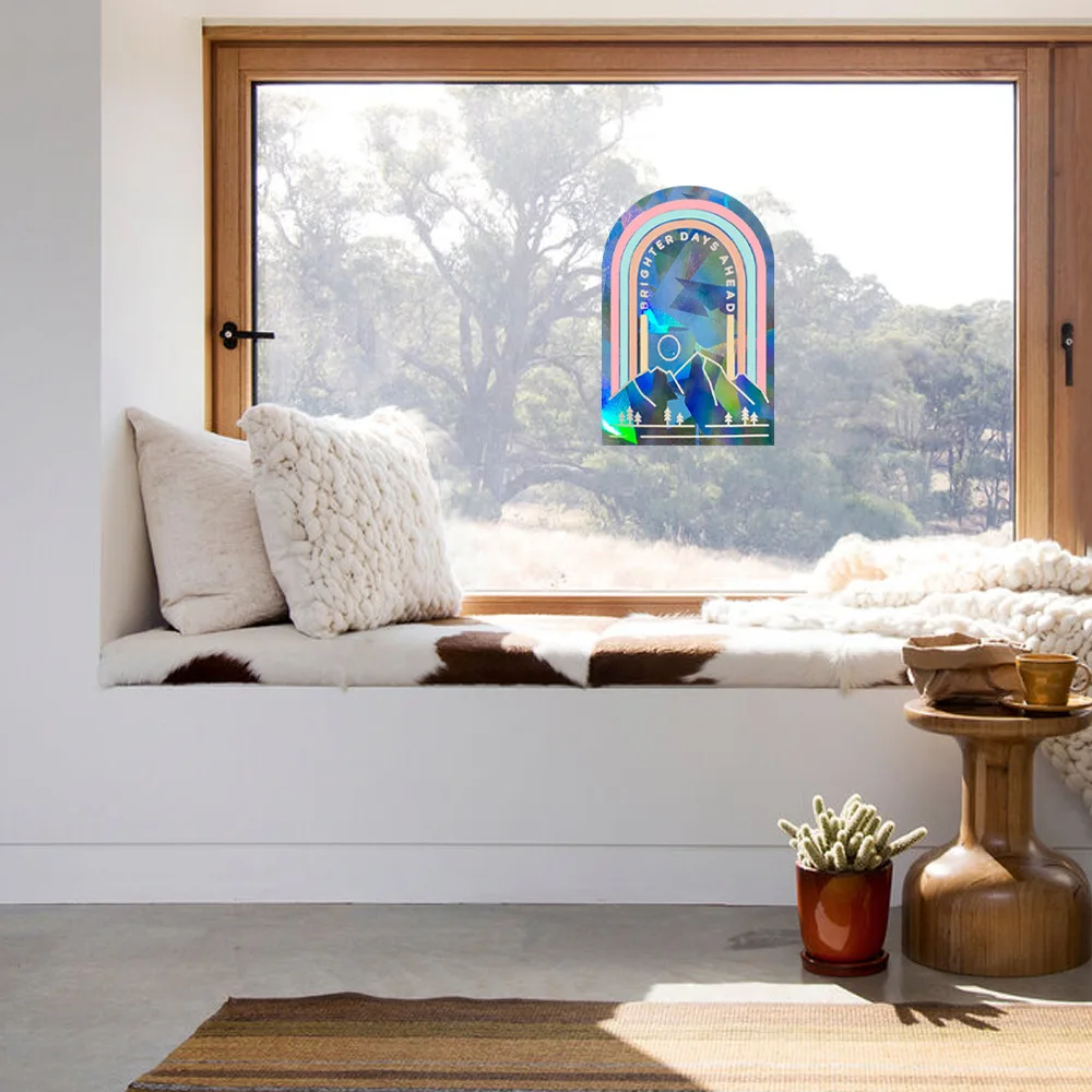 Star Butterfly Rainbow Window Film 3D Sun Catchers Wall Stickers for Home Bedroom Decoration Children Kids Motorcycle Sticker