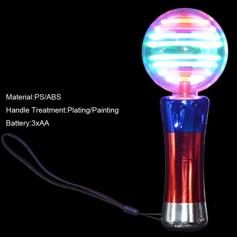 Kids LED Magic Spinning Ball Wand Stick New Design Glowing Mini LED Spinner Light up Toy PVC Material Flash Function