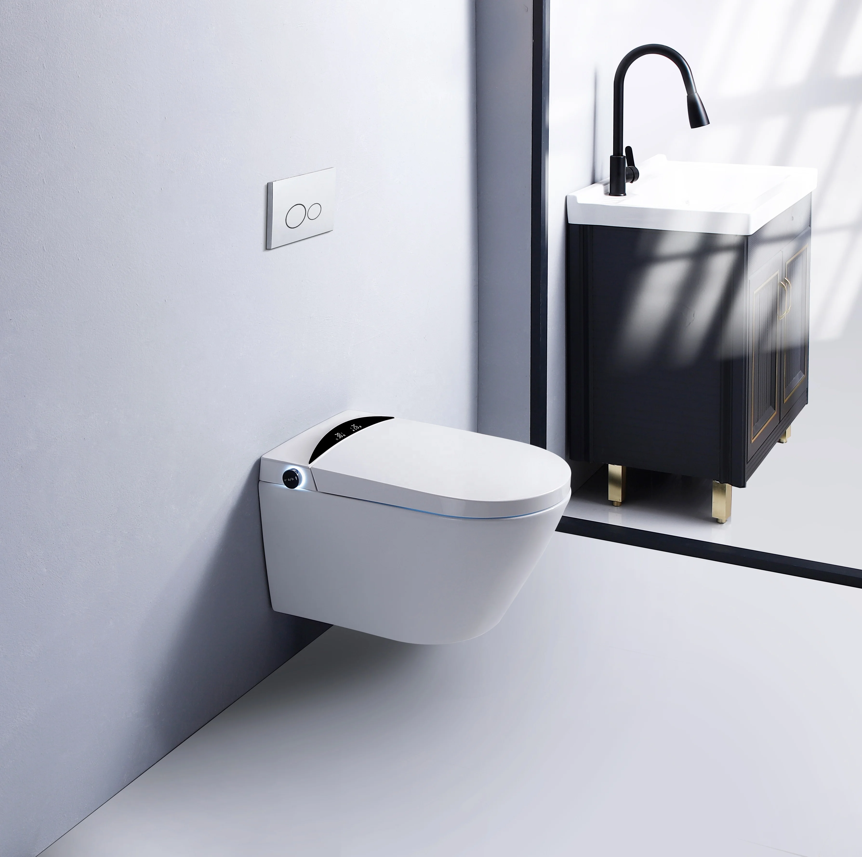 ZHONGYA Auto Watermark RoHS Europe quality standard China modern smart toilet intelligent smart wall hung toilet with bidet