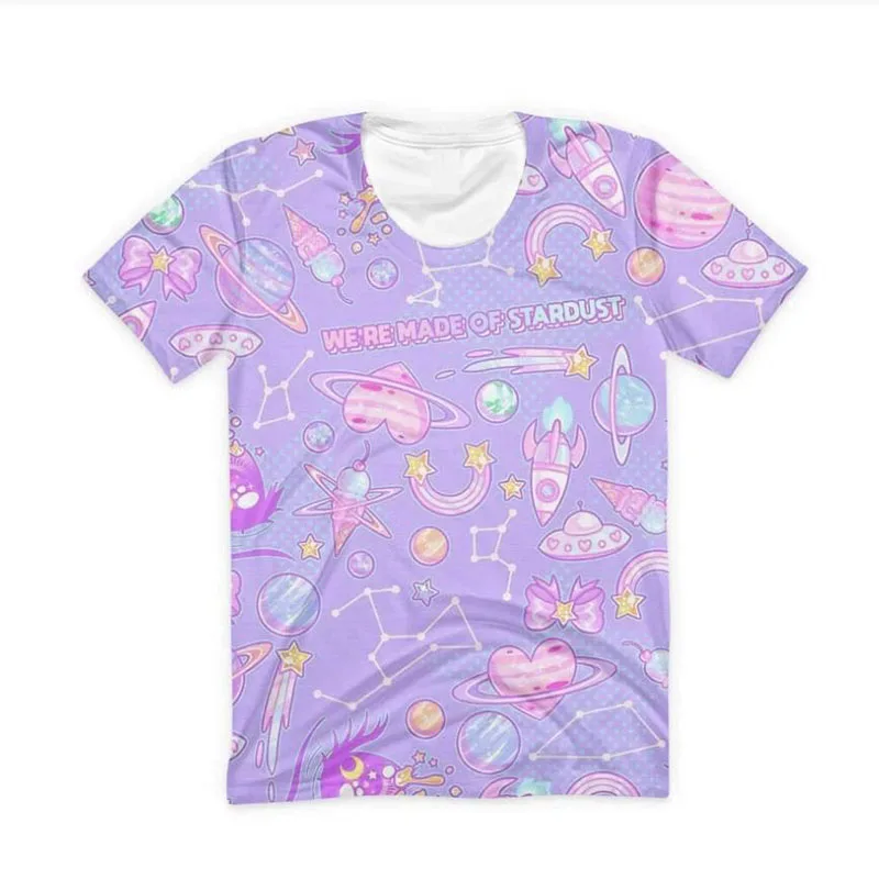 
Custom Anime Kawaii Sweet Short Sleeve College Women Men Unisex 3D All Over Print T-Shirts 