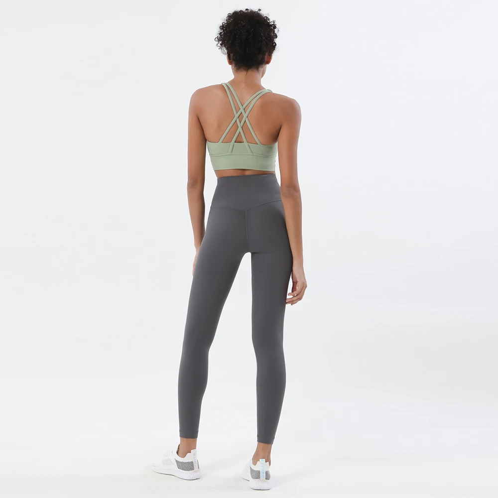 Новое поступление Женская быстросохнущая одежда для йоги и фитнеса без T-образной линии наборы тренировок в тренажерном зале