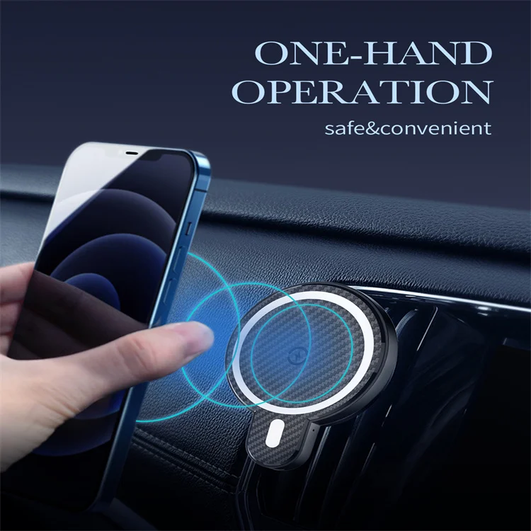LDNIO New Product 15W Wireless Charger Qi Magnetic Clamping Fast Charging Wireless Charger Cell Car Phone Holder