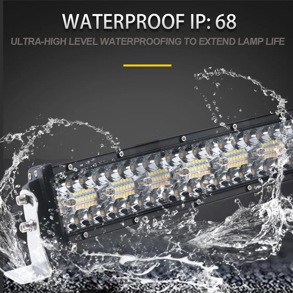  Новые светодиодные фары ближнего света строба 22 большие размеры 32-42 дюймовый дальнего 3 ряда 4x4 грузовик 12V 24 вольт постоянного тока Пульсация белого Янтарный автомобилей светодиодный свет бар для внедорожников