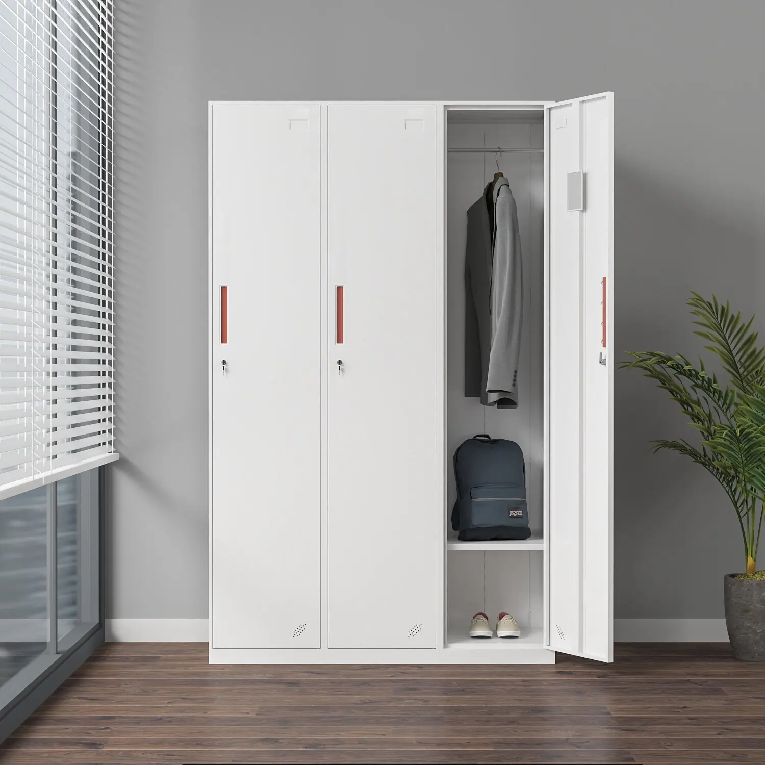 Large capacity folding wardrobe 3 doors double-layer, compact and convenient, no space, bedroom furniture