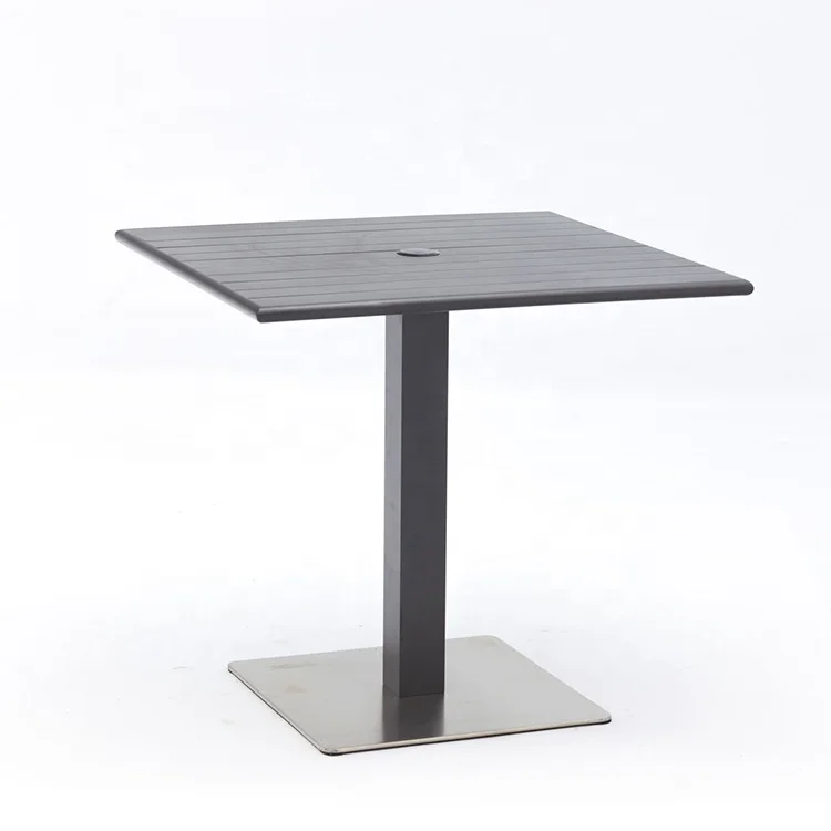 Modern Outdoor Furniture Aluminum Round Table With Umbrella Hole Patio Restaurant French Bistro Coffee Round Metal DiningTable