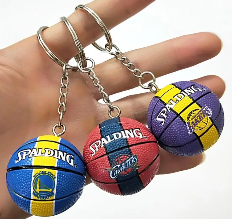 OEM Custom Silicone PVC Basketball shaped 3D Cartoon Keychain Toy Wholesale Plastic Key ring