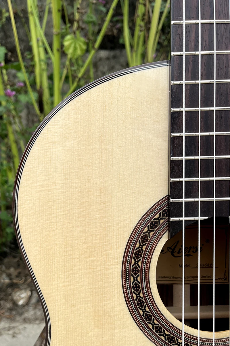 Aiersi brand Good quality classical guitar handmade solid top rosewood back and side nylon string