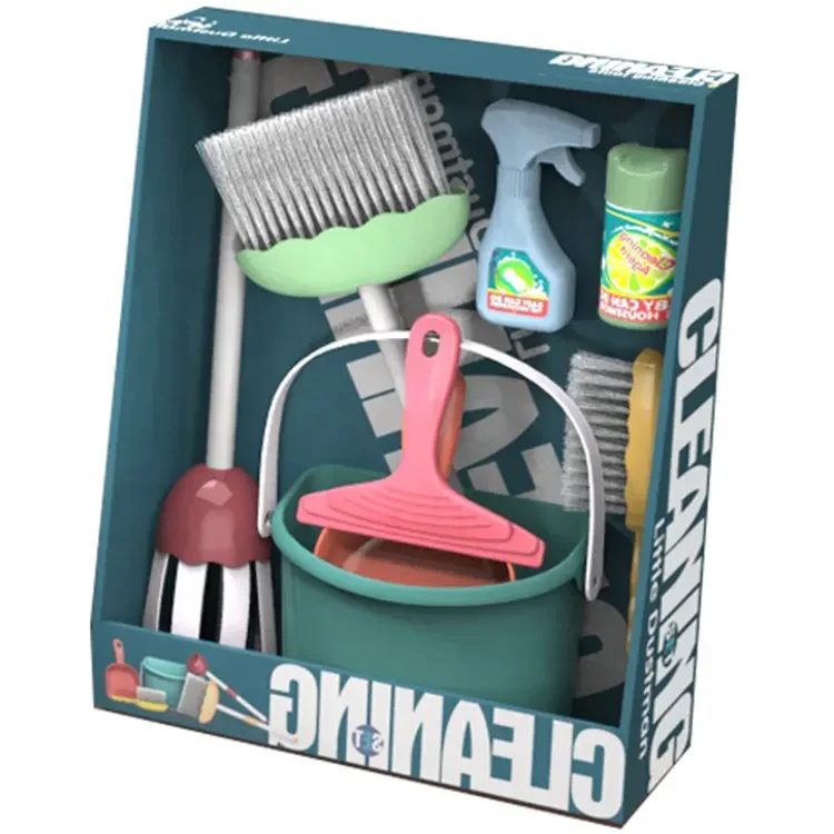 Educational Gifts For Kids Pretend Play Cleaning Set Toys Funny Cleaning Tools Suit Playing House Set Toy