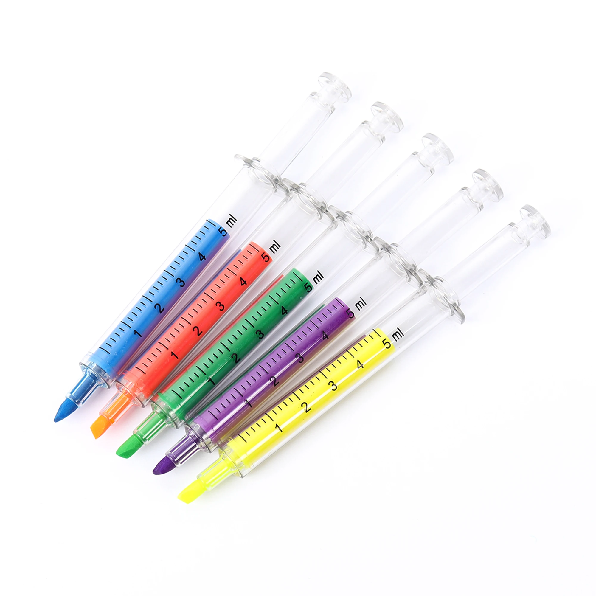 Custom logo Highlighter Syringe color multi pen Plastic water color pen art marker Pens for drawing Students