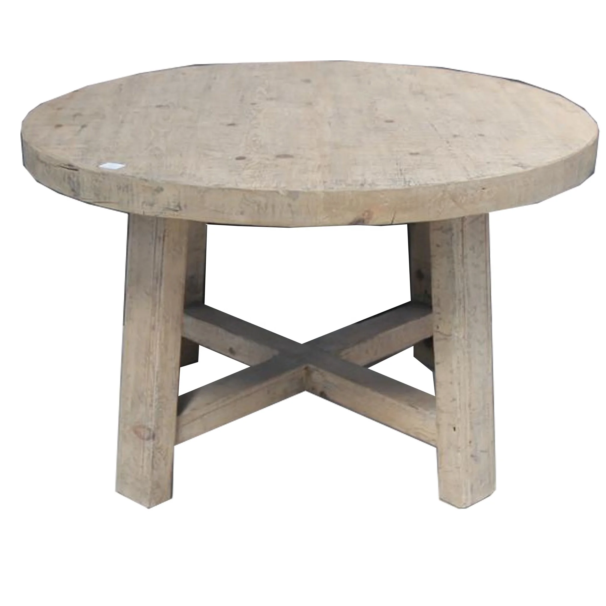 Chinese wholesale rustic Recycle Wood  round  dining table round KD dinning table. dinning room furniture