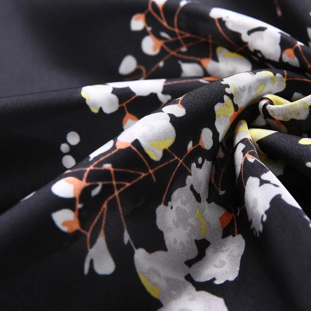 Silk Hijab Scarf Wig Bag Hair Scarfs Chiffon Black Head Women Silky Square Printed Custom Satin Scarves Polyester